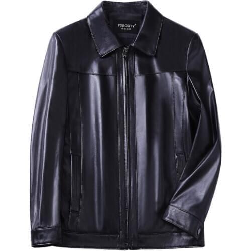 Genuine Jacket Short Spring Autumn Mens Sheepskin Coat Slim Men Leather Jackets and Coats CJX801A KJ1108