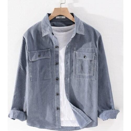 2020 Autumn new style long-sleeved pure cotton shirt men fashion thick shirts for men casual spring shirt mens overhemd camisa