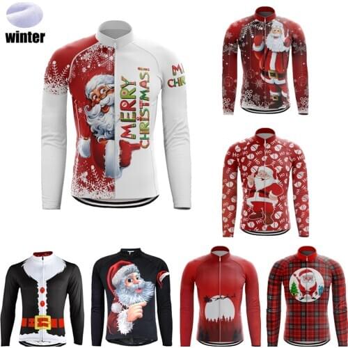 2020 New Santa Claus Long-Sleeved Cycling Jersey Winter Warm Spring And Autumn Thin Mountain Bike Bicycle Clothes Various Styles