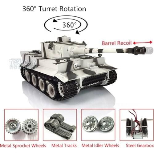 1/16 7.0 RC Tank Upgrade Tiger I Heng Long RTR 3818 W/ 360° Turret Barrel Recoil TH19120-SMT4