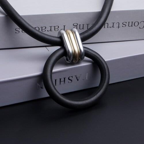 JID New Exaggerated Big CCB Pendant Choker Necklace For Women Gothic Black Chunky Chain Daily Life Necklace Jewelry Accessories
