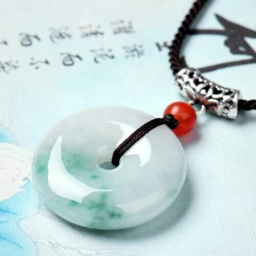 Genuine Myanmar emerald safety button green jade pendant jade pendants necklace women men jadeite jade jewelry