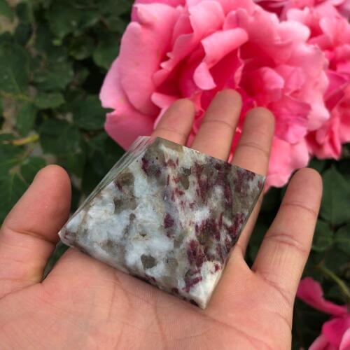 Rare natural tourmaline quartz crystal for pyramid restoration