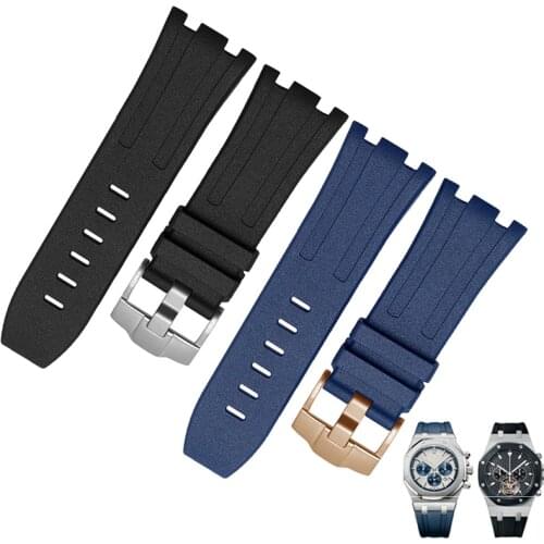 28mm Nature Fluoro Rubber Watchband for Audemars Piguet Watch Strap Men Silicone Wrist Band Bracelet Accessories for AP 15703