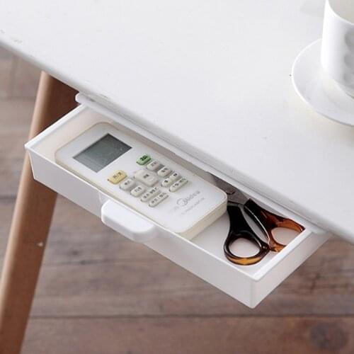 Under Desk Storage Box Invisible Drawer Bottom Paste Type Finishing Dtudent Dormitory top Creative Dtationery
