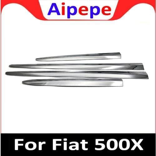 Car styling ABS chrome Side Door Body Cover trim sticks Strips Molding for Fiat 500X 2015 2016 2017 2018