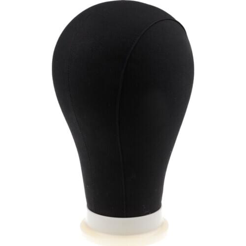 2pcs Canvas Poly Head for Wig Hat Making Display w/ Mount Hole + 20pcs Pins 22” 24