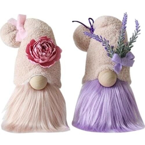 Spring Flowers Gnome Dwarf Doll Cute Elf Shelf Tiered Tray Decorations Home Farmhouse Kitchen Decor Festive Party Supplies