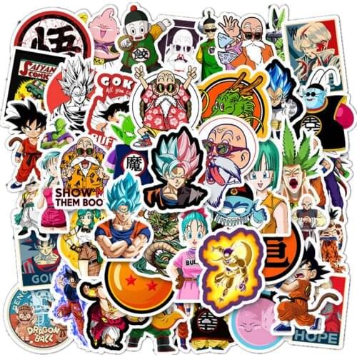 50pcs Waterproof Removable Stickers Japanese Anime Dragon Ball Stickers Suitcase Skateboard Notebook Graffiti PVC Stickers