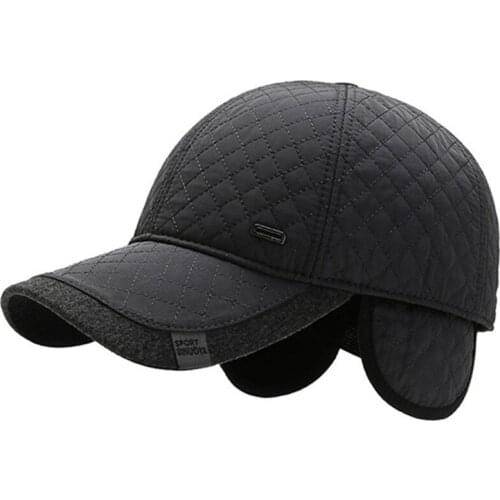 Winter Plush Thick Earmuffs Hats Men Warm Baseball Caps Adjustable Size Casual Dad Hat Ear Protection Sports Cap Snapback Cap