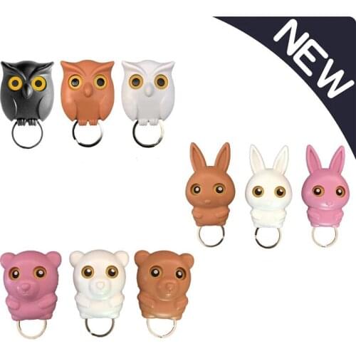 1PCS Owl Shape Magnetic Wall Hook Key Holder Wall Sticker Keep Keychains Key Hanger Hooks Bunny Bear Cartoon Hook For Kitchen