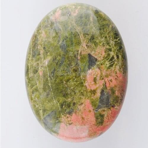 Natural Unakite Jaspers Gem Stone Oval Cabochon CAB No Hole Jewelry 30x40x8MM 1PCS QU3138