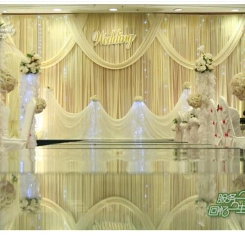 3M(H) * 6M(W) Cream Wedding Backdrop wedding Stage curtain