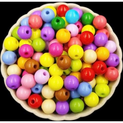 8/10/12mm Acrylic beads Loose Beads Jewelry Accessories DIY Findings Round round wholesale Necklace Bracelet Making Fashion