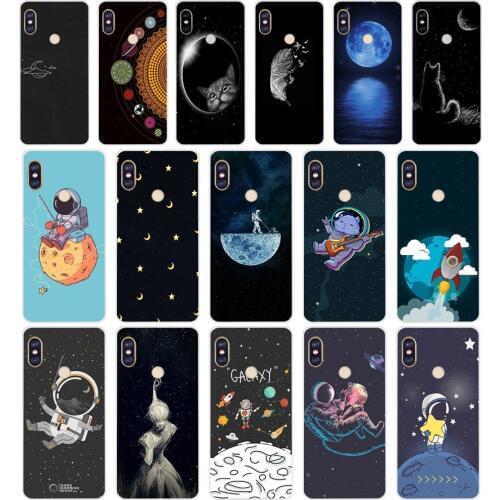 350FG Space Moon Soft Silicone Tpu Cover phone Case for xiaomi redmi 5A 8 8A 5Plus note 5 5A 8 8t Pro