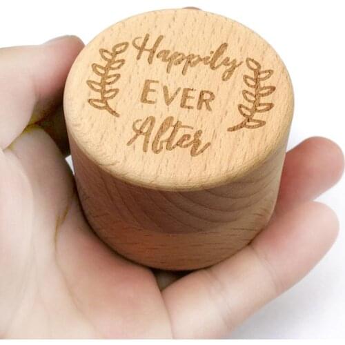 Personalized Engraving Rustic Wedding Wooden Ring Box Jewelry Trinket Storage Containers Custom Happily Ever After Rings
