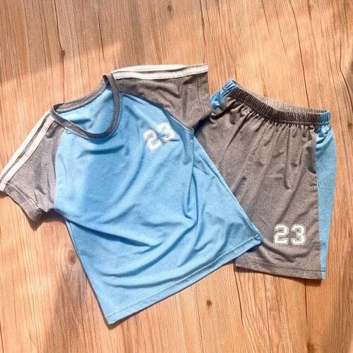 Childrens Set Boys and Girls Summer Short-sleeve Quick-drying Basketball Uniform Sportswear Set Kids Clothing