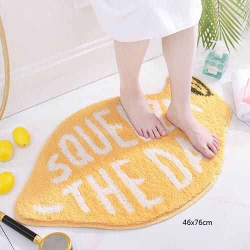 Home Living Room Door Mat Absorbent Bathroom Carpet Cartoon Cat Shape Letter Design Non-slip Foot Mat Corridor Porch Area Carpet