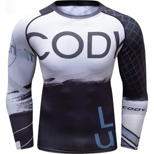 Cody Lundin Running Muay Thai T shirt Digital Printed Rashguard Gym Boxing Tops For Men