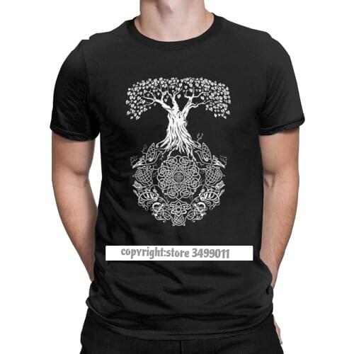 Tree Of Life Vikings T-Shirt Men Valhalla Son Of Odin Tops T Shirt Odin Viking Cotton Funny 3D Print Harajuku Tee Shirt