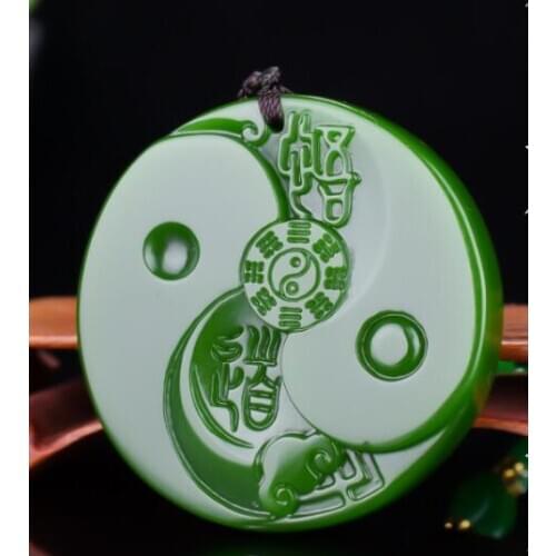 Best selling Hetian jadees Taiji Yinyang fish eight trigrams lucky talisman
