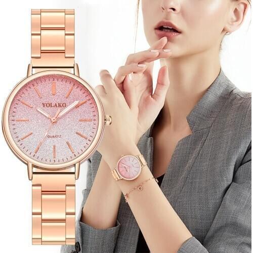 Hot Womens Watch Gradient Starry Sky Stainless Steel Quartz Watch For Women Fashion Luxury Bracelet Ladies Watch Reloj Mujer