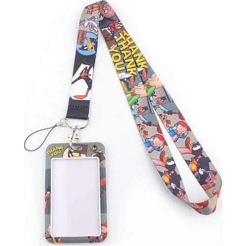 JF459 Duck Anime Lanyard High Quality Student Access Card Holder Employee Name ID Card Cover Work Certificate Identity Badge
