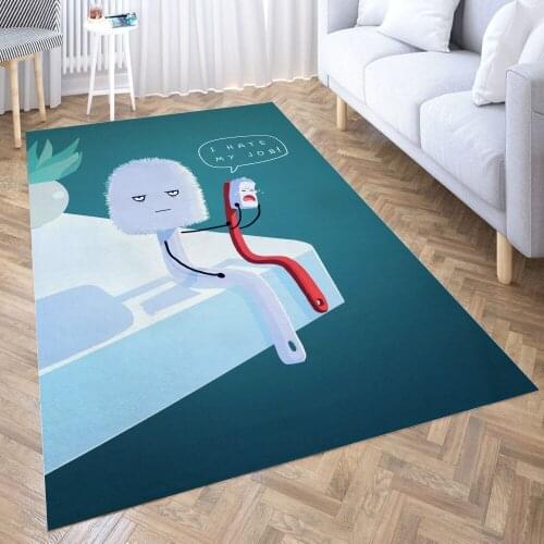 I hate my job Carpet for Living Room 3D Anime Cartoon Rug Gamer Teen Room Bedside Lounge Rug Kids Children Floor Mats
