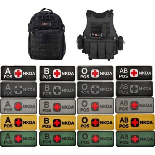 Blood Type PVC Patch Military Armband for Badge Cap Backpack Accessory Glow In Dark Tactical Decorative NKDA Patches
