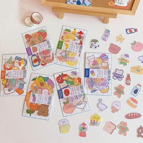 MINKYS Kawaii Sugar Bear Series Scrapbooking Bullet Sticker For Journals Crafts DIY Diary Album Sticky Envelope Sealing Stickers