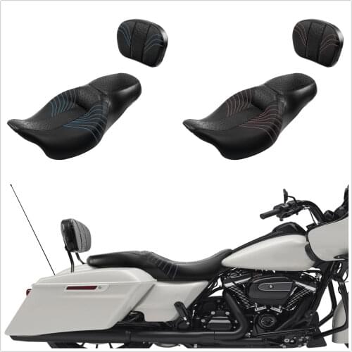 Motorcycle Driver Rider Passenger Seat For Harley Touring Street Glide Road King Electra Glide Road Glide Street Glide 2009-2021