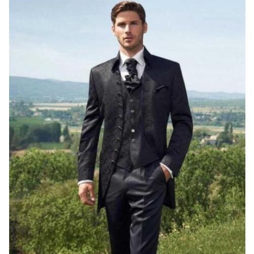 Men Designer Wedding Grooms Tuxedo Dinner Casual Suit Coat Jacket Blazer Trouser Prom Costume Homme(Jacket+Pants+Vest)
