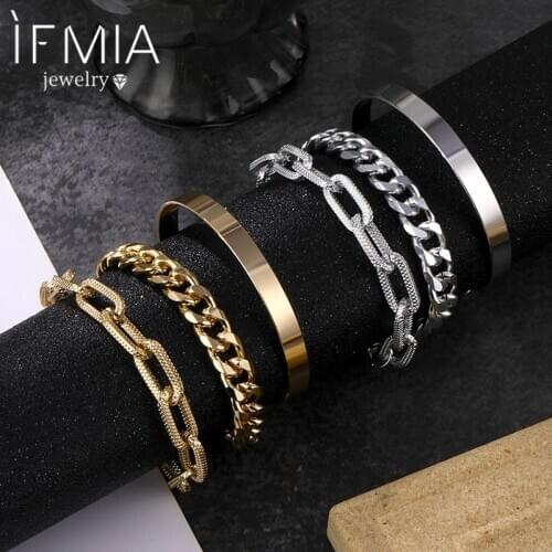 IFMIA Vintage Snake Chain Bracelets Set for Women Beach Bohemian Fashion Gifts Thick Link Bracelet Bangles Punk Hand Jewelry New