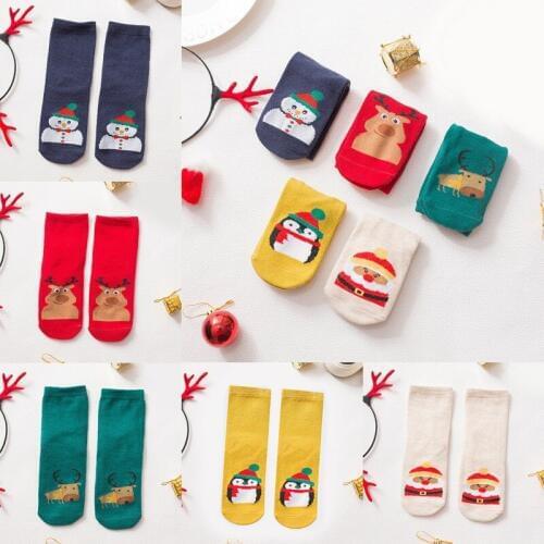 Winter Baby Christmas Socks Anti Slip Children Toddler Cotton Socks for Kids Boy Girl Snowman Santa Penguin