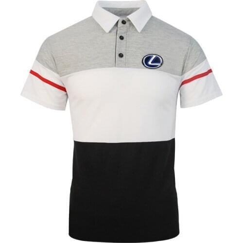 2021 New Summer Men Lexus Logo Shirt Short Sleeve Three Color Stitching Fashion Trend Loose Comfortable Lapels High Qulity Polo
