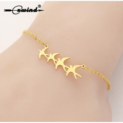 Cxwind New Arrival Animal Bird Bracelet Bangles Women Flock of Birds Bracelet Jewelry Gold / Rose Gold Chain femme