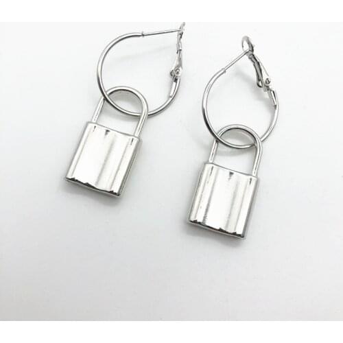 Punk Antique lock earrings igirl gothic earrings for women 2000s aesthetic accessories egirl jewelry collier femme