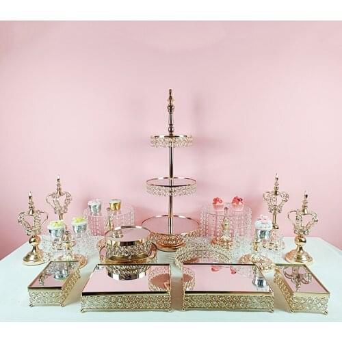 10-16pcs Cake Stand Round Cake Shelf Rack Holder For Wedding Party Cake Dessert Serving Tools Decoration European Style