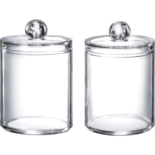 1PC Transparent Storage Box Case Cotton Swab Holder Bathroom Acrylic Organizer with Lid for Cosmetics Jewelry