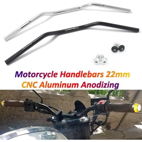 Handlebar for Renthal Motorcycle 22mm CNC 6061 Aluminum Alloy Handle Bar for Cafe Racer Scrambler XY400 YZ250F FZ6 FZ1 Ninja 400
