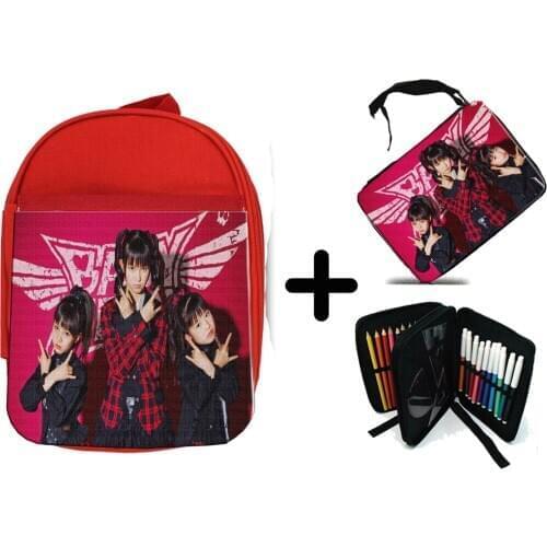MERCHANDMANIA PACK backpack red and case JOPO KPOP BABY METAL singers school material personalized kids offer