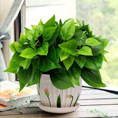 Modern Ceramic Vase Simulation Green Plant Flower Home Livingroom Desktop Furnishing Crafts Dining Table Figurines Decoration