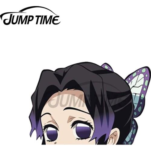 Jump Time 13 x 9.8cm For Shinobu Peeker Car Stickers Waterproof Laotop Decal Windshield Windows Cartoon Vinyl Car Wrap