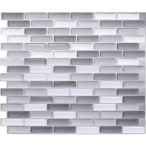 Vividtiles Self adhesive European Home Decor Removable Waterproof Vinyl Wallpaper 3D Peel and Stick Mosaic Tiles - 1 Sheet