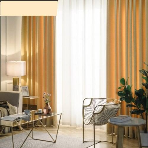 Custom curtain Nordic Simplicity modern Solid color Chenille shading bedroom livingroom window thick blackout curtain M1029