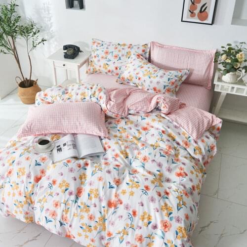 Plant Flowers Bedding Sets Fashion Bed Linen Duvet Cover Flat Sheet Pillowcase Queen Single Full Size Home Textiles
