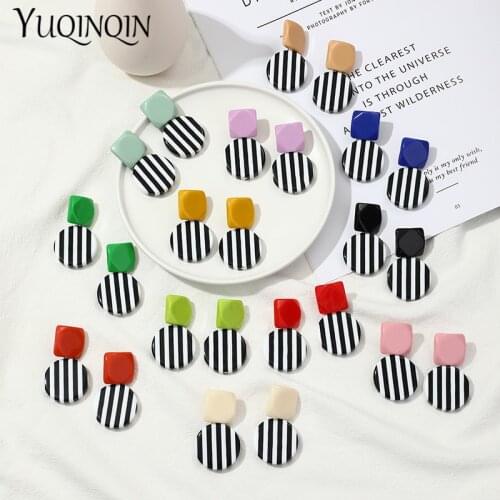 Fashion Korean Acrylic Drop Earrings for Women 2021 Elegant Statement Simple Resin Large Dangle Boho Earring for Girls Jewelry