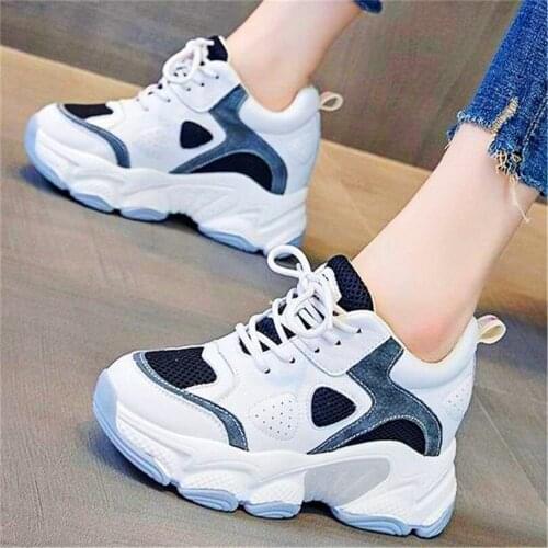 Womens Cow Leather Platform Wedge Ankle Boots High Heel Fashion Sneakers Round Toe Oxfords Casual Shoes 34 35 36 37 38 39