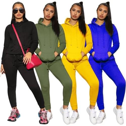 Women two piece set long sleeve tracksuit for women hoody pants two pieces sets Rebicoo spring summer womens suits