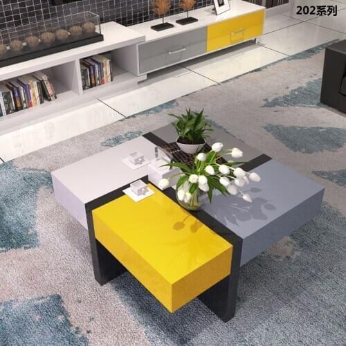 0511CJ202 colorful piano paint high gross living room furniture Flexible with storage coffee tea table